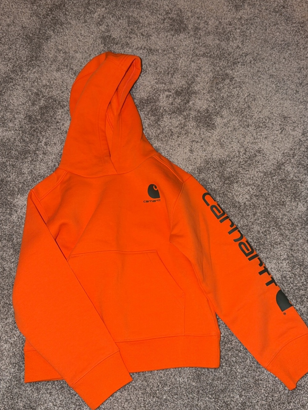 Carhartt Men’s Orange Logo Crewneck Hoodie